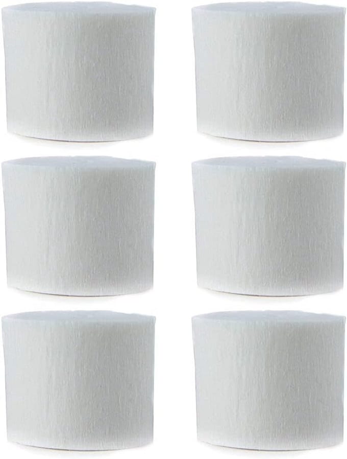 Crêpepapier Streamers - Feestdecoratie Papierrollen - Feestversiering Ophangen - 6 Rollen Wit - 45 cm x 25 m - Wit