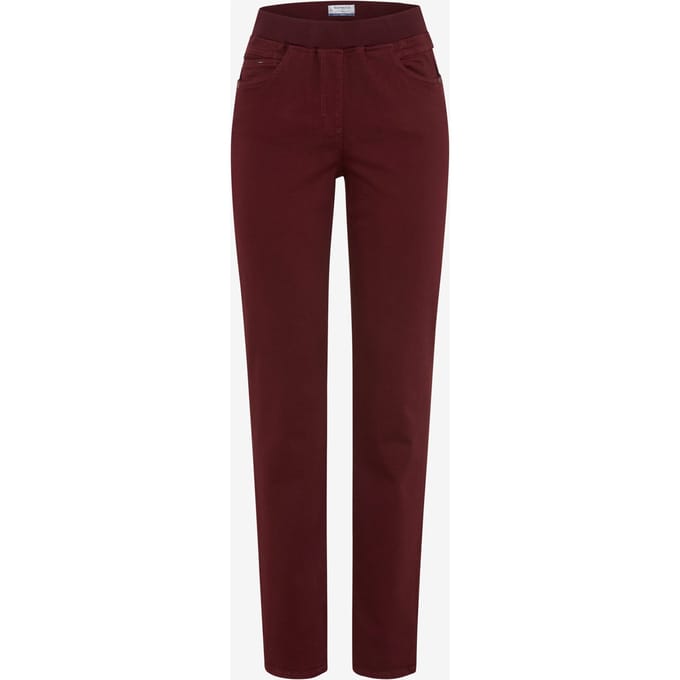 Raphaela by Brax Dames Jeans  Style PAMINA BURGUNDY, denim donkerrood, maat 36