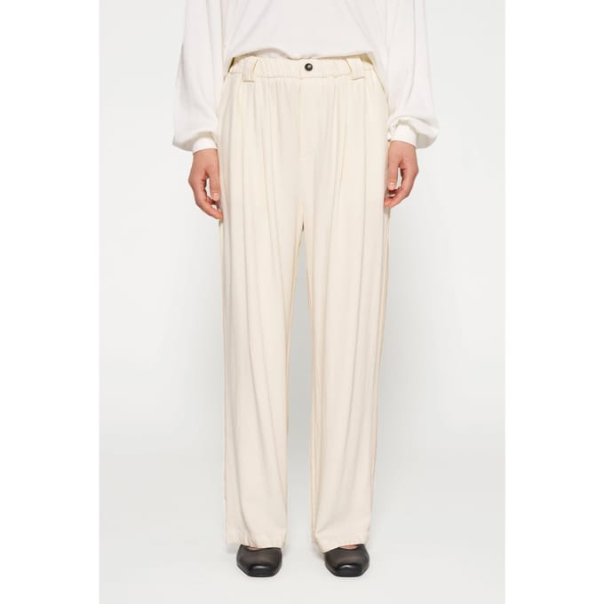 10DAYS Wide Pants Light Natural Größe: L | Straight Jeans Outlet | Damen