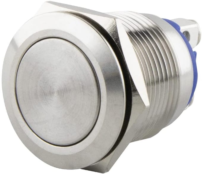 Drukknop RVS met Druksluiting Ø19mm Platte Kop Schroefverbinding