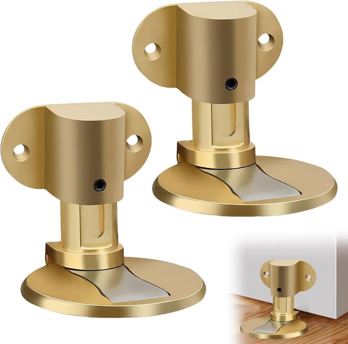 Set van 2 Inbouw Magnetische Deurstoppers voor Vloerbevestiging Zonder Boren