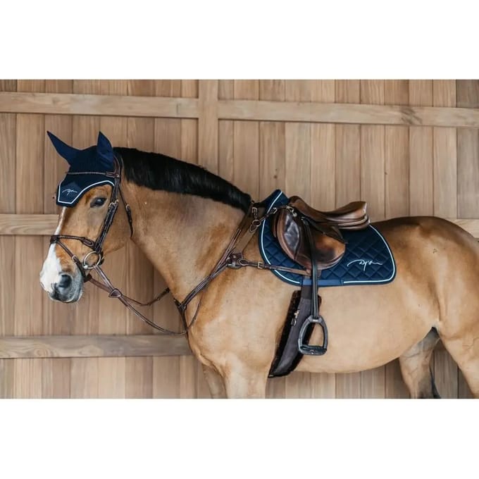 5-punts jachthalsband met elastiek voor paard Dy'on