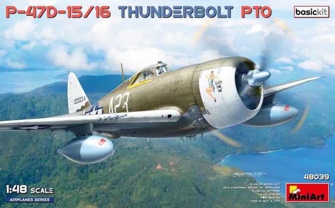 MiniArt Modelbouwpakket Vliegtuigen - 48039 Republic P-47D-15/16 Thunderbolt PTO WWII - Basic Kit - Amerikaans Jachtvliegtuig Plastic - 1:48 - Modelbouw