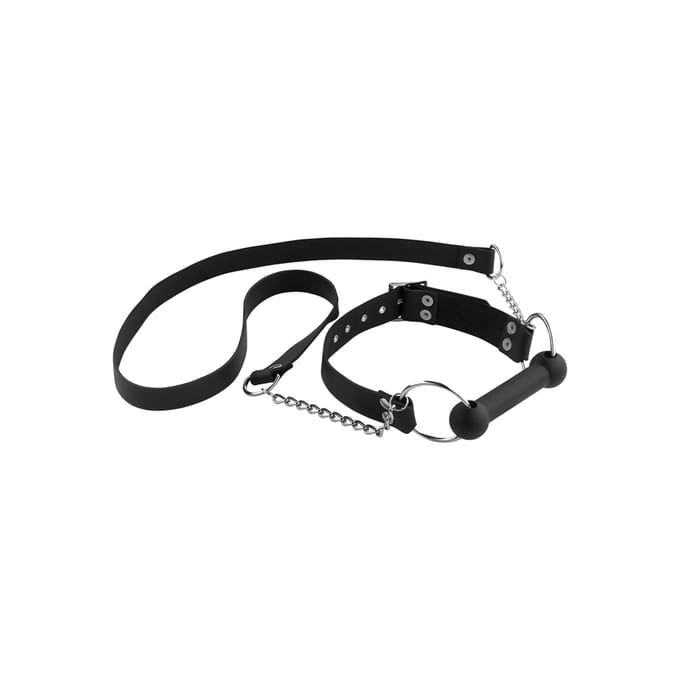 Rimba - Paardenbit gag Met leidsels Leer - Zwart