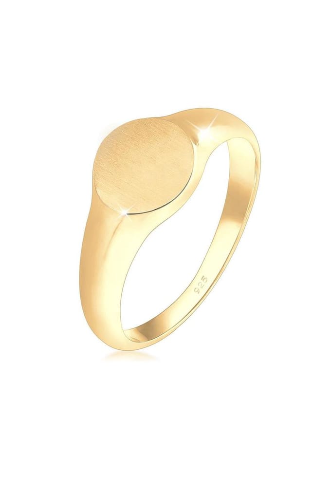Elli - Ring - zegelring royal mat geo basic trend 925 zilver - Dames