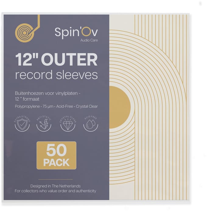 Spin'Ov LP Hoezen 50 Stuks - Transparante Buitenhoezen 75 Micron