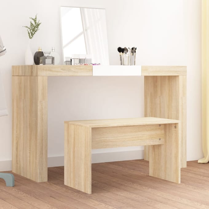 vidaXL - Kaptafelkruk - 70x35x45 - cm - bewerkt - hout - sonoma - eikenkleurig