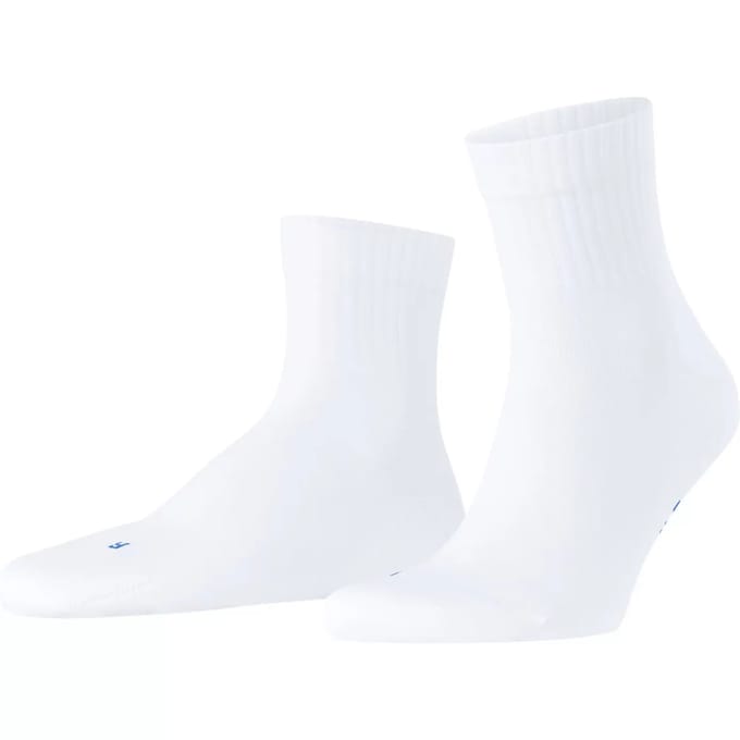 FALKE Run Rib crew eenkleurig katoen functioneel materiaal sokken unisex wit - maat 35-36