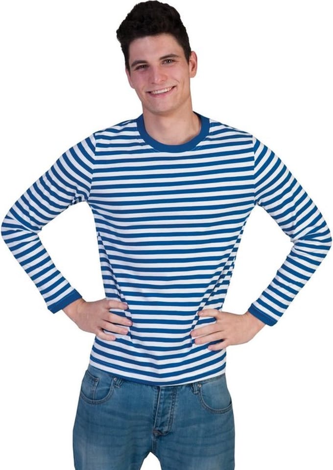 Dorus trui maat XL blauw wit gestreept