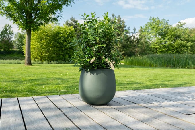 Pot Stijn matgroen | Ø28 x H27 cm