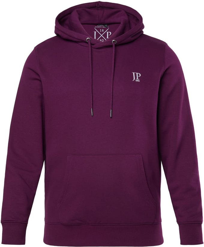 JP 1880 - Heren - Hoodie capuchon kangoeroezak - Druivenrood - Maat L