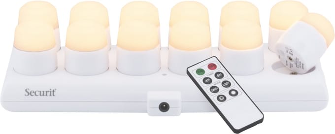 Securit® set oplaadbare theelichtjes Amsterdam in warm wit