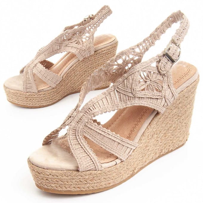 Sandale compensée en espadrille pour femme Montevita Spartsum10 89068 37 beige