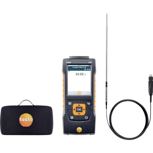 0563 4412 Testo 440 Delta P Set 2 Windmeter Druk, Luchtdruk, Temperatuur 0 - 2 hPa