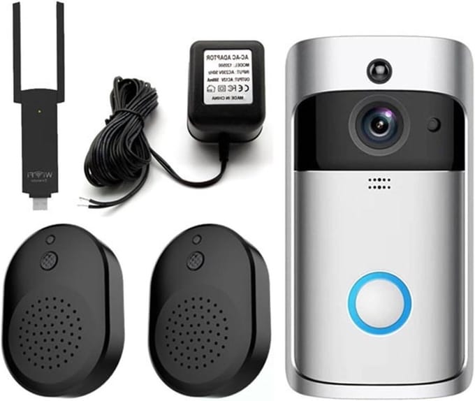 Videodeurbel - Slimme Intercom - Huisbeveiliging - Tweeweg Audio - AC 8V-24V - Zwart