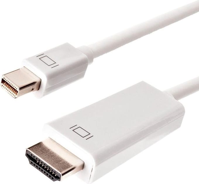New Age Devi - Mini DisplayPort 1.1 naar HDMI 1.3 kabel - Geniet van Full HD 1080p beeldkwaliteit met onze witte kabel van 1,8 meter!