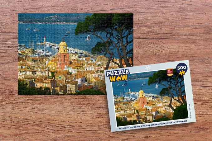 Puzzel Uitzicht over de Franse havenplaats Saint-Tropez - Legpuzzel - Puzzel 500 stukjes
