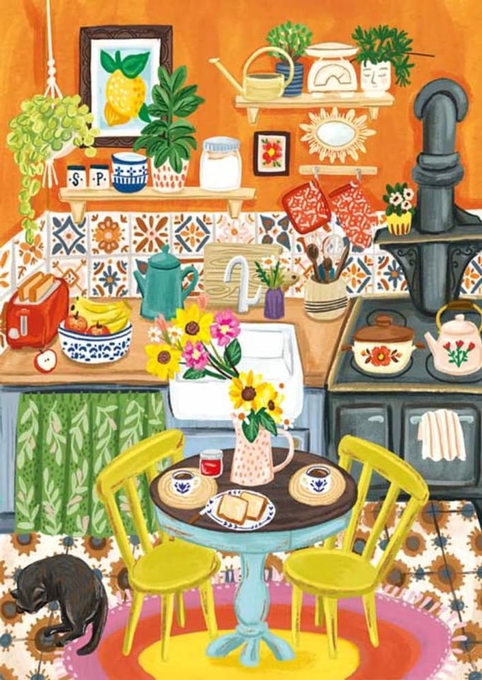 Magnolia puzzel Orange Kitchen - legpuzzel 1000 stukjes speelgoed.