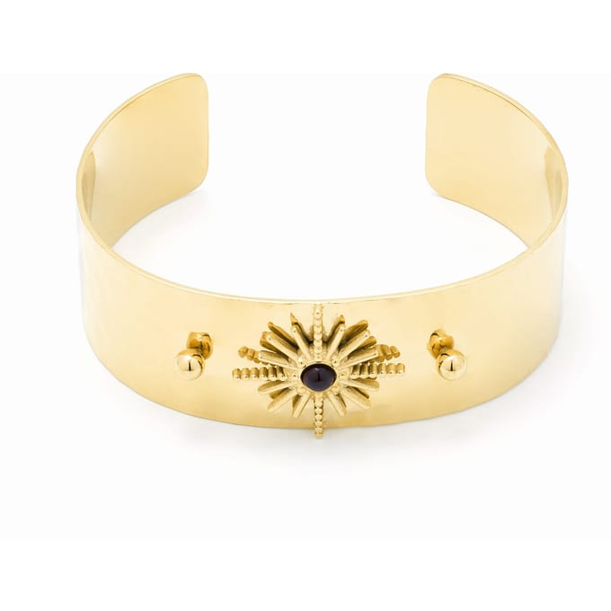 Luxenter Onyx armband afgewerkt in 18K geel goud- Nepai