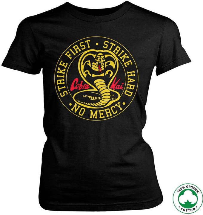 Cobra Kai Round Patch Organic Girly Tee dames-T-shirt zwart