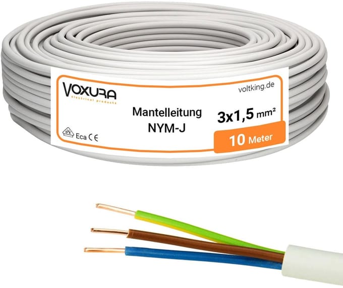 Installatiekabel - Stroomkabel Mantel - Vochtige Ruimtes - Meerdraads Koper - 10 Meter Ring - Grijs