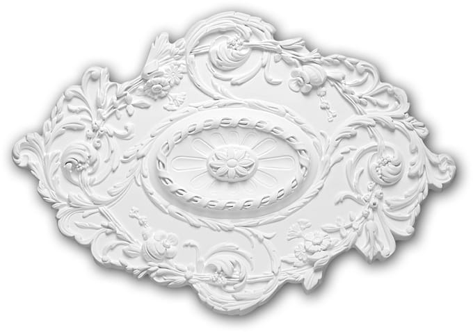 Plafond Rozet 156029 Profhome Sierelement plafond centrum rococo barok stijl wit 76,7 x 53,2 cm