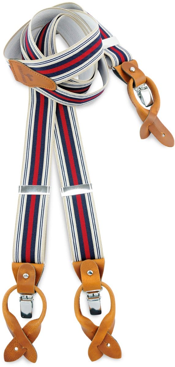 Sir Redman - Bretels - bretels Dandy - beige / blauw / rood