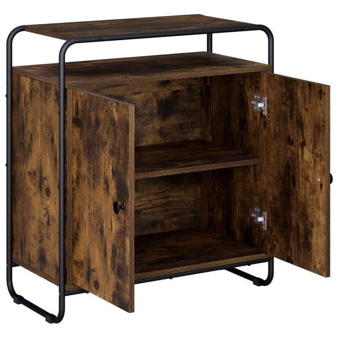 vidaXL - Dressoir - Gerookt - eiken - 68 - x - 35 - x - 75 - cm - Bewerkt - hout