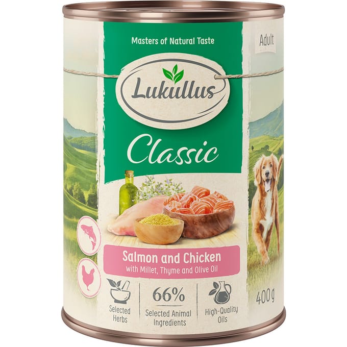 6x400g Zalm & Kip Lukullus Hondenvoer