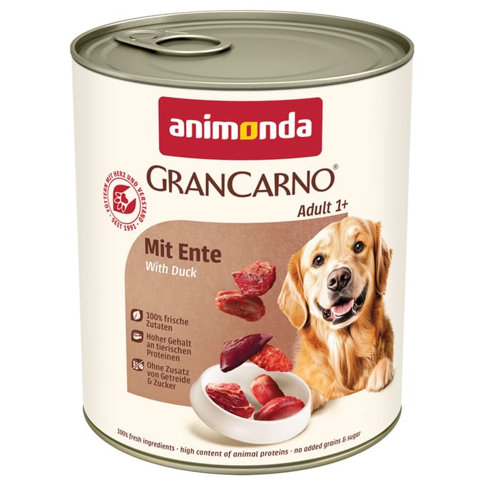 Animonda GranCarno - Natvoer voor Volwassen Honden - Met Eend - 12x800g