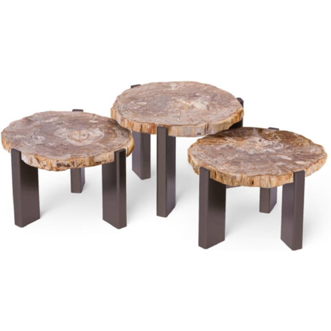PTMD - Salontafel Rudi - Beige - 50x60x43cm - Set van 3