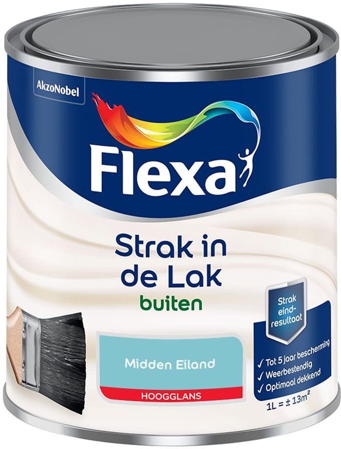 Flexa - Strak In De Lak Buitenlak Hoogglans - Midden Eiland - Mengverf - 1 L