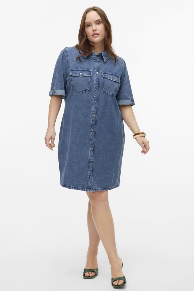Vero Moda Curve Denim jurk VMCJENNIE Korte jurk