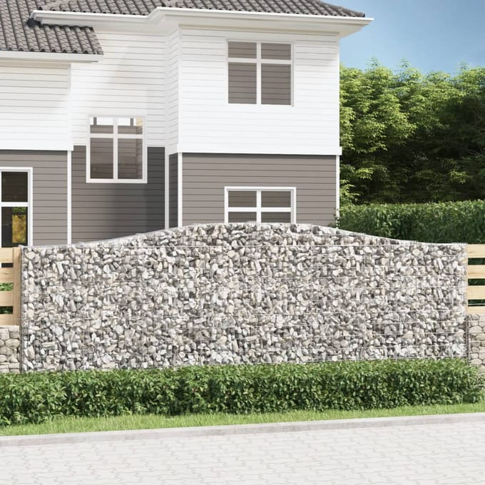 vidaXL - Schanskorven - 10 - st - gewelfd - 400x30x140/160 - cm - ijzer