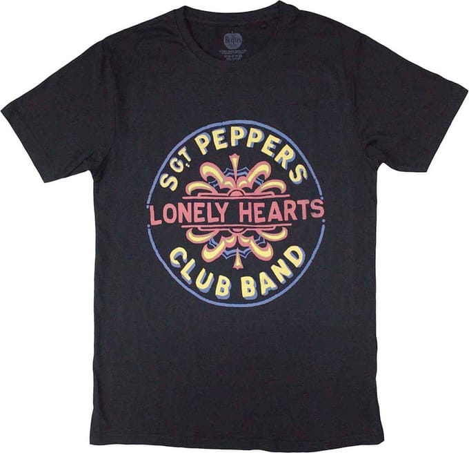 The Beatles - Painted Pepper Heren T-shirt - S - Zwart