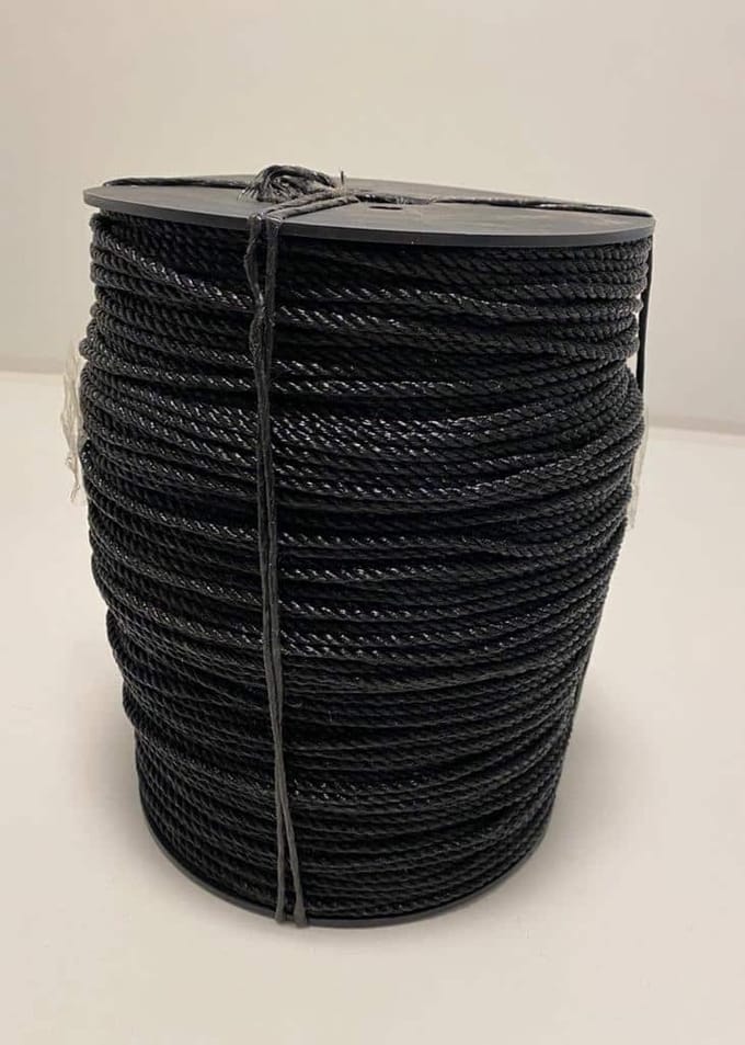 Opspantouw PE 4 mm - 500 meter - zwart