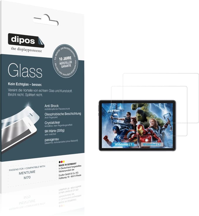 dipos – 2x Pantserfolie geschikt voor MENTUME M70 | 9H Screenprotector
