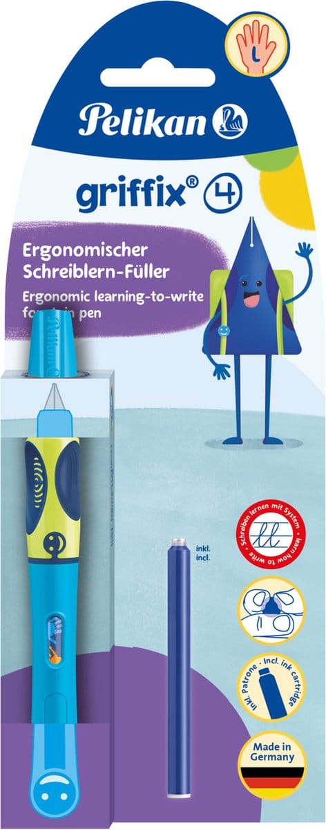 Pelikan vulpen griffix® Neon Fresh Blue linkshandig