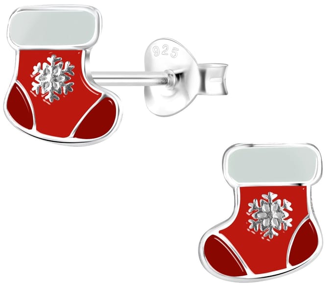 Joy|S - Zilveren kerst oorbellen - kerstsokjes
