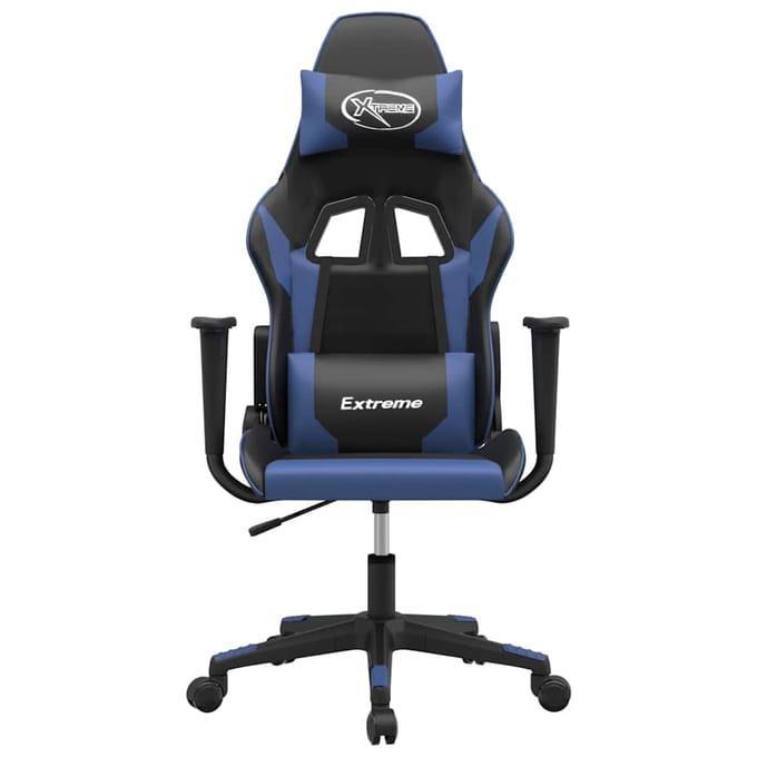 vidaXL - Gamestoel - kunstleer - zwart - en - blauw