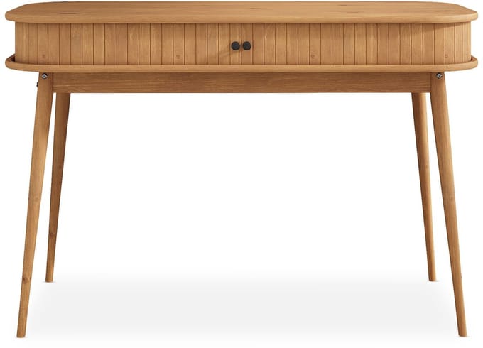 JARI-bureau met lamellenlook van massief hout – eikenkleuren