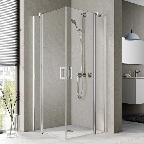 Kermi Pega corner entry swing door with fixed panel 90 x 200 cm , half left PEEPL09020VAK