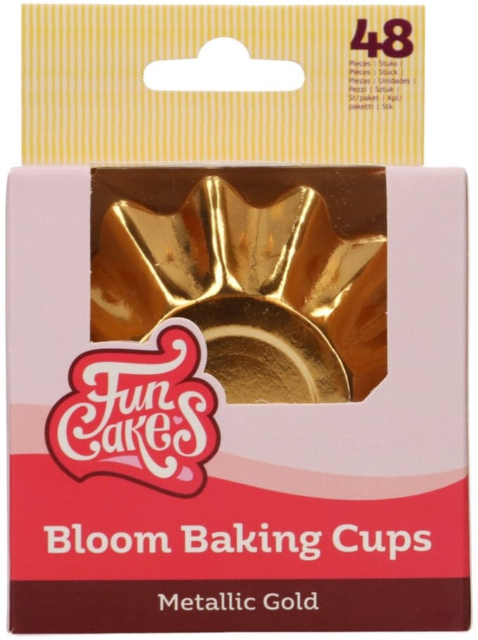 FunCakes Bloom Baking Cups - Duurzaam Gecoat Karton - Metallic Goud - pk/48