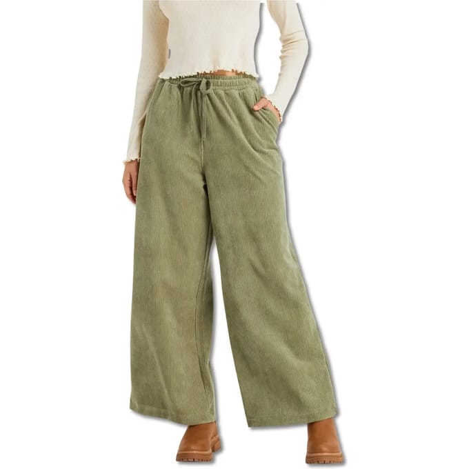 Damspantalon van fluweel Roxy Lekeitio Knit