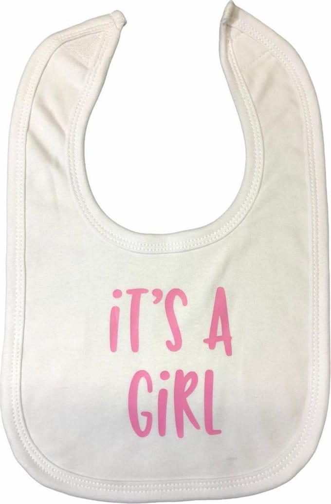 Soft Touch Slabber It's A Girl Meisjes 33 Cm Katoen Wit/roze