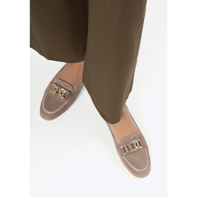 Wittchen Dames Leren Platte Loafers Beige Natuurlijk Leer