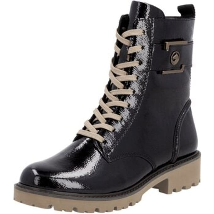 Remonte D8663-00 Dames zwart lak laarzen halfhoog boots - maat 36