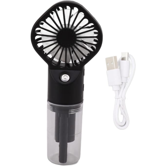 Draagbare Handheld Vernevelaar Ventilator USB Oplaadbare Waterspray Vernevelaar met 4 Snelheden Zwart zwart