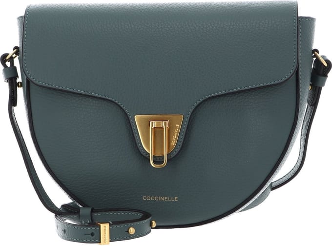 COCCINELLE Leren Schoudertas Avondtas Beat Soft Crossover Bag Kale Green Groen