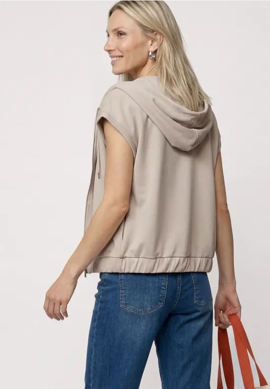 Silk-Look vest met capuchon